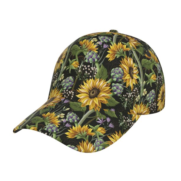 Fotbe Sunflowers Gorro Clásico de Béisbol, Gorra Ajustable con Broche Snapback, Gorro de Exterior de Algodón Suave