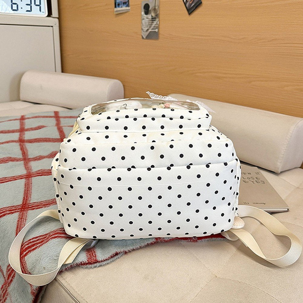 Slccxzc Polka Dot Ita Backpack, Aesthetic Daypack for Travel Daily Use