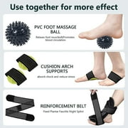 Upgrade Plantar Fasciitis Night Splint for Men Women, Drop Foot Brace Splint with Foot Massage Ball, Cushion Arch Support and Reinforcement Belt, Adjustable Ankle Brace for Foot Pain