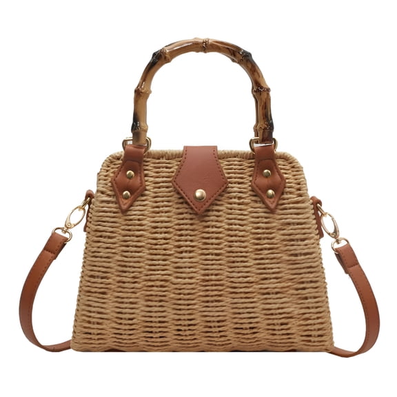 GASTROPOD Straw Crossbody Bags for Women Beach Handbags Wicker Summer Purse Woven Island Beach Bags Natural Bag Woven Crossbody Bags for Women