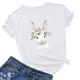 thumbnail image 3 of Pantalones Cortos para las Mujeres Sexy Pascua Moda Impresión Cuello Redondo Tee, Poliéster Ligero Casual Top para Primavera Verano Diario, Blusa de Suéter, 3 of 4