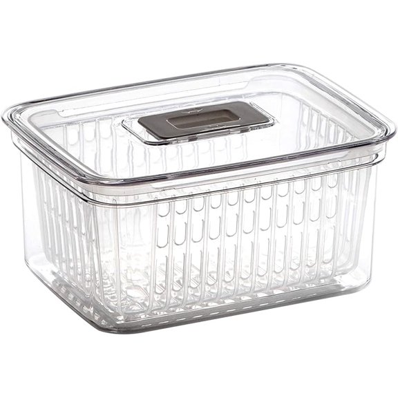Produce Saver - 6.8 Cup/1.6L | Fridge Storage Containers for Fruits and Vegetables | Adjustable Air Vent, Removable Basket | BPA-Free Fridge Organizers