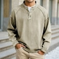 thumbnail image 3 of Kureaily Autumn Winter Long Sleeve Shirt For Slim Fit Casual Pintuck Washed Crewneck Top For Everyday Wear Closure Shirt, 3 of 5