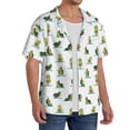 thumbnail image 4 of Naloa Cute Avocado Yoga Men's Loose Fit Cuban Collar Short-Sleeve Shirt with Button-down and Chest Pocket for Everyday Wear Outings - Large, 4 of 7