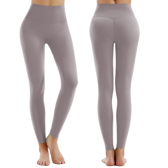 WIZUTIZ Compression Leggings for Women Lightweight Casual Fitted Yoga Pants Stretch Elastic High Waist 7/8 Length Sweatpants Solid Leggings for Lady Cycling Clubs Multi-Color