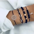 thumbnail image 3 of Juego de 4 pulseras de cristal y gemas boho con estrellas y lunas, pulseras con cuentas, pulseras hechas a mano para mujeres y niñas, 3 of 5