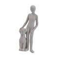 thumbnail image 1 of GROWTH TANK Man with Dog Statue Ornament Multipurpose for Heartwarming Gift 5.5x4x16.5cm Light Gray, 1 of 9