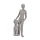 thumbnail image 1 of Figura decorativa de hombre con perro, 5,5 x 4 x 16,5 cm. Un regalo entrañable y un accesorio adorable. Gris claro, 1 of 9