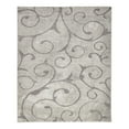 thumbnail image 3 of Unique Loom Floral Shag Collection Area Rug - Carved (8' x 10' Rectangle Light Gray and Gray), 3 of 7