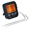 thumbnail image 1 of Graflsoa Dual Probe Digital Food Thermometer with Timer for BBQ, Oven, and Kitchen Use - Wireless, Celsius/Fahrenheit Switchable, Hanging Hole & Stand (Model 6610, Black), 1 of 7