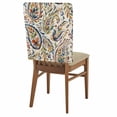 thumbnail image 2 of Blue Green Flower Dining Chair Back Cover Only, Watercolor Abstract Paisley Bohemia Texture Set of 8 Chair Back Covers, Removable Washable for Dining Room, Banquet & Holiday Decoration, 2 of 9