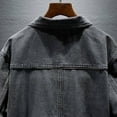thumbnail image 5 of Jackets Tops For Men Loose Fit Wear Casual Large Size Reversible Collar Straight Jacket,Grey,3XL, 5 of 5