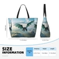 thumbnail image 2 of Yiaed Cloud Sky Green Dragon Print Large Capacity Beach Travel Bag - Waterproof Zipper Vacation Tote for Sandproof Storage, and Camping, 2 of 5
