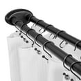 thumbnail image 3 of Utopia Alley Rustproof Wall Mounted Aluminum Double L Shaped Shower Curtain Rod 72" L x 31.7" W, with 24 Shower Hooks included & Ceiling Support , Wall Mounted, Black, 3 of 11