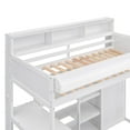 thumbnail image 6 of Twin Size Loft Bed With Desk Space Saving Design Solid Wood Frame Easy Assembly Bedroom Furniture (17.7'' x 48.5'' x 75.70''), 6 of 6