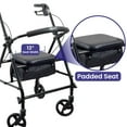 thumbnail image 2 of MedaCure Steel Rollator Walker with Seat – Black Height Adjustable Walkers for Seniors Hand Grips, Padded Seat – 300 lb Capacity, 2 of 7