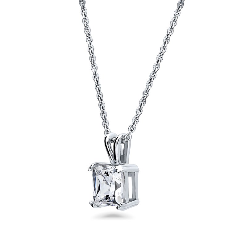 ■ENGBROX■ silver925 solitaire cubic necklace EBNL25017SV Sterling Silver Cz Necklace, Solitaire Necklace, Cubic