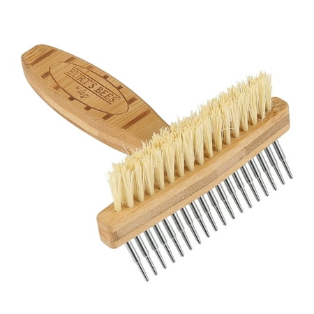 UPC: 0742797873343 | Burt s Bees Double Sided Shedding Rake & Hemp Bristle Dog Brush