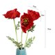 thumbnail image 3 of Ramo de amapolas artificiales rojas para bodas, fiestas nupciales y decoración del hogar, 3 of 4