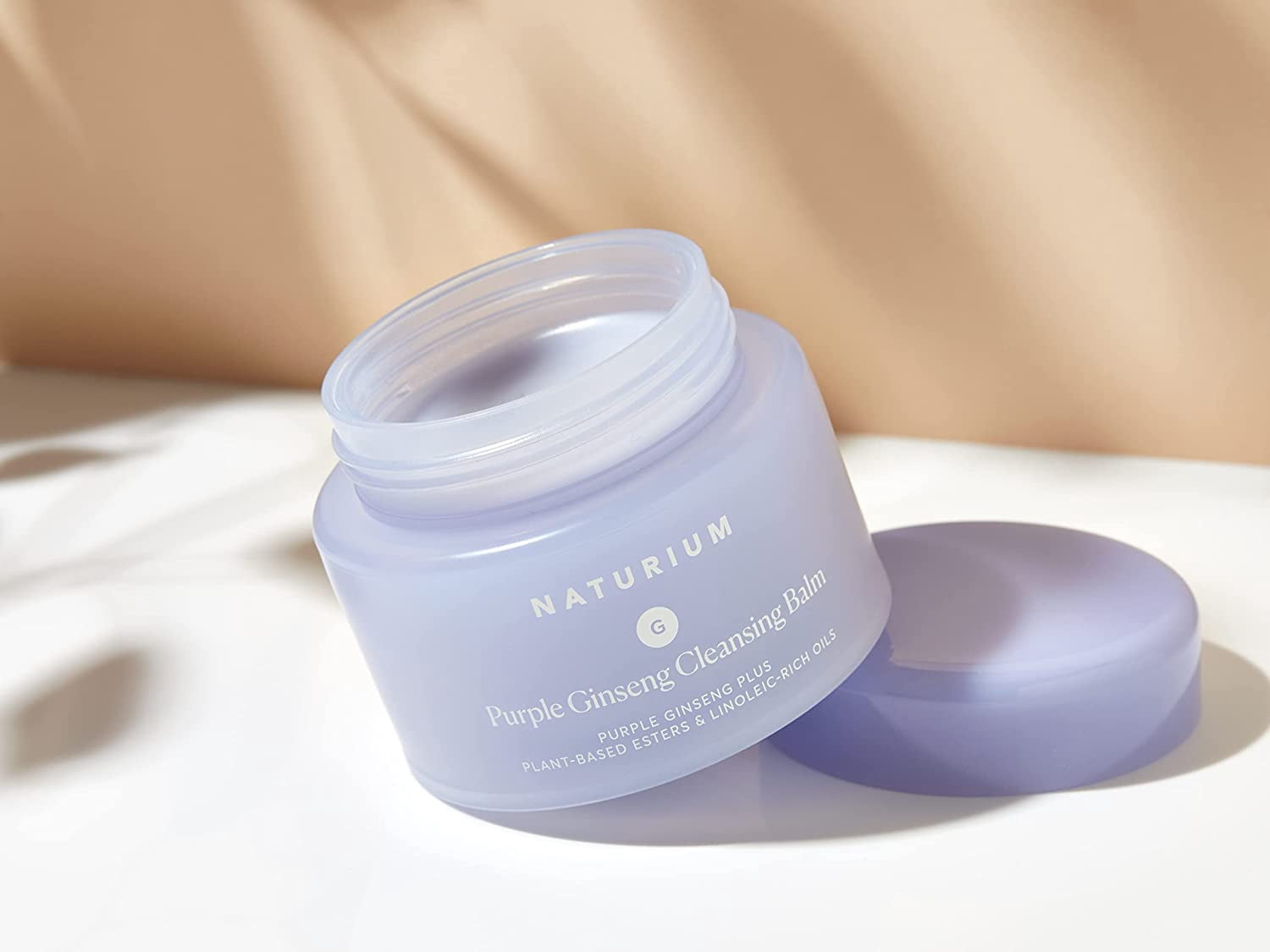 Naturium Purple Ginseng Cleansing Balm Plus Plant-Based Esters Linoleic-Rich Oils, Smoothing Face Wash, 3.1 fl oz