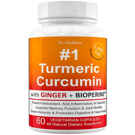 Best Turmeric Curcumin with BioPerine Black Pepper and Ginger. 15X High Potency with 95% Curcuminoids. Anti-inflammatory, Joint Support, Anti Aging, Antioxidant