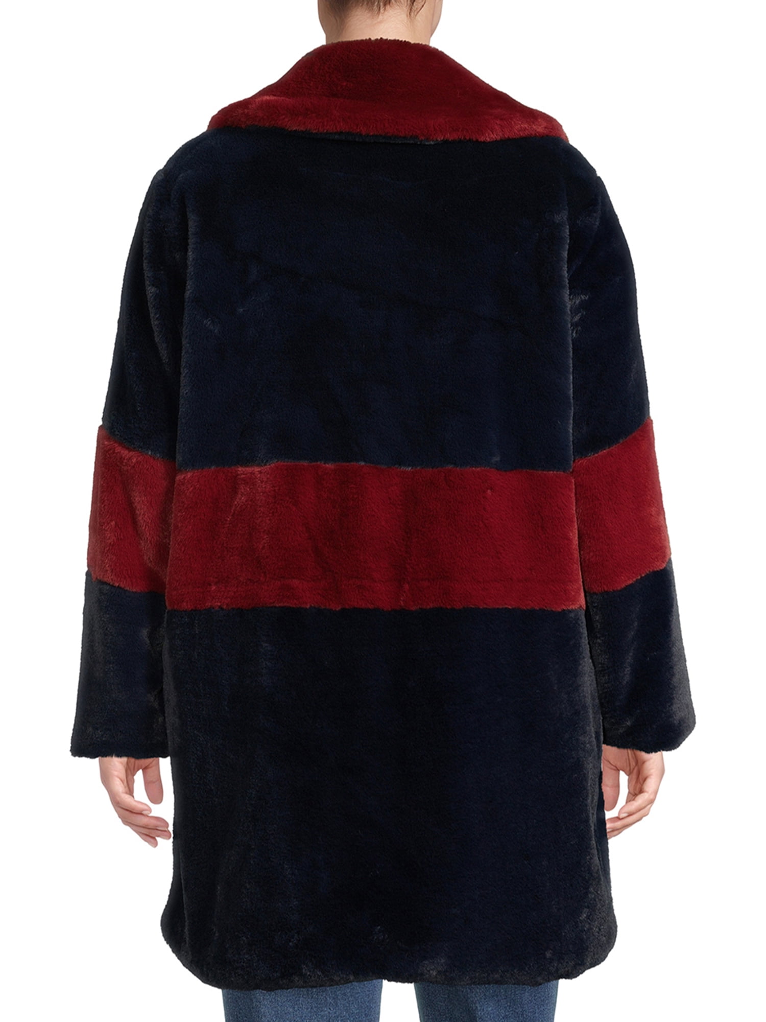Time and Tru Women's and Plus Full Length Faux Fur Coat