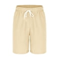 thumbnail image 3 of Mgmyaa Men's Casual Shorts Drawstring Elastic Waist Beach Short Pants with Pockets, 3 of 5