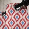 thumbnail image 4 of Ambesonne Ikat Grommet Curtain, Traditional Diamond Line, 50" x 54", Red Blue Beige, 4 of 6
