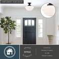 thumbnail image 3 of VAXCEL Eastgate 1-Light 12 in. Wide Matte Black Traditional Schoolhouse Semi Flush Mount Lighting Fixture, White Frosted Opal Glass Shade, LED Compatible, for Low Ceilings, Bedroom, Hallway, Kitchen, 3 of 11