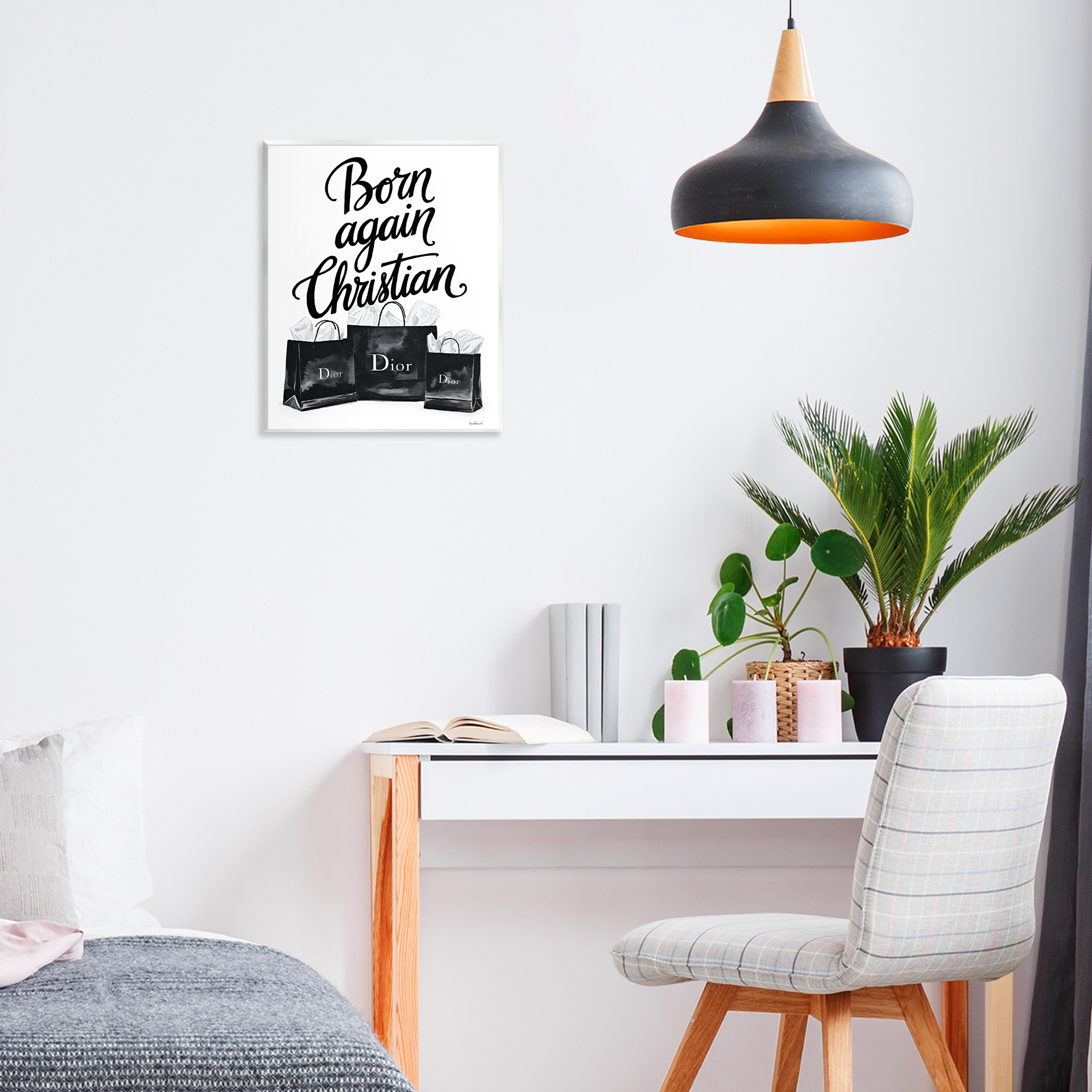 Shopping Born Again Christian Wall Plaque Art, design by Amanda Greenwood