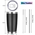 thumbnail image 3 of 20oz Tumbler with Lid and Straw Stainless Steel Tumbler Cup Vacuum Insulated Double Wall Travel Coffee Mug Perfect for Car Cup Holders(Black 1 Pack), 3 of 7