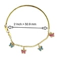 thumbnail image 2 of 18K Yellow Gold Pink and Blue Enamel Butterfly Half Bangle, 2 of 3