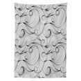 thumbnail image 3 of Ambesonne Black and White Tablecloth Rectangular Table Cover, Curled Waves, 60"x84", Black and White, 3 of 4