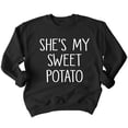 thumbnail image 2 of Couples Shirt She's My Sweet Potato I Yam Thanksgiving Sweatshirt Couples Crewneck, S, Black, Sweet Potato, 2 of 6
