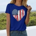 thumbnail image 2 of USA Flag Tee Shirt Women 4th of July Gift T Shirt Casual Short Sleeve American Proud T-Shirt Tops Blue,M, 2 of 6