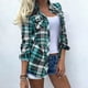 thumbnail image 1 of Puntoco Blusa casual de manga corta con cuello en V y cremallera para mujer Puntoco Puntoco-1, 1 of 3