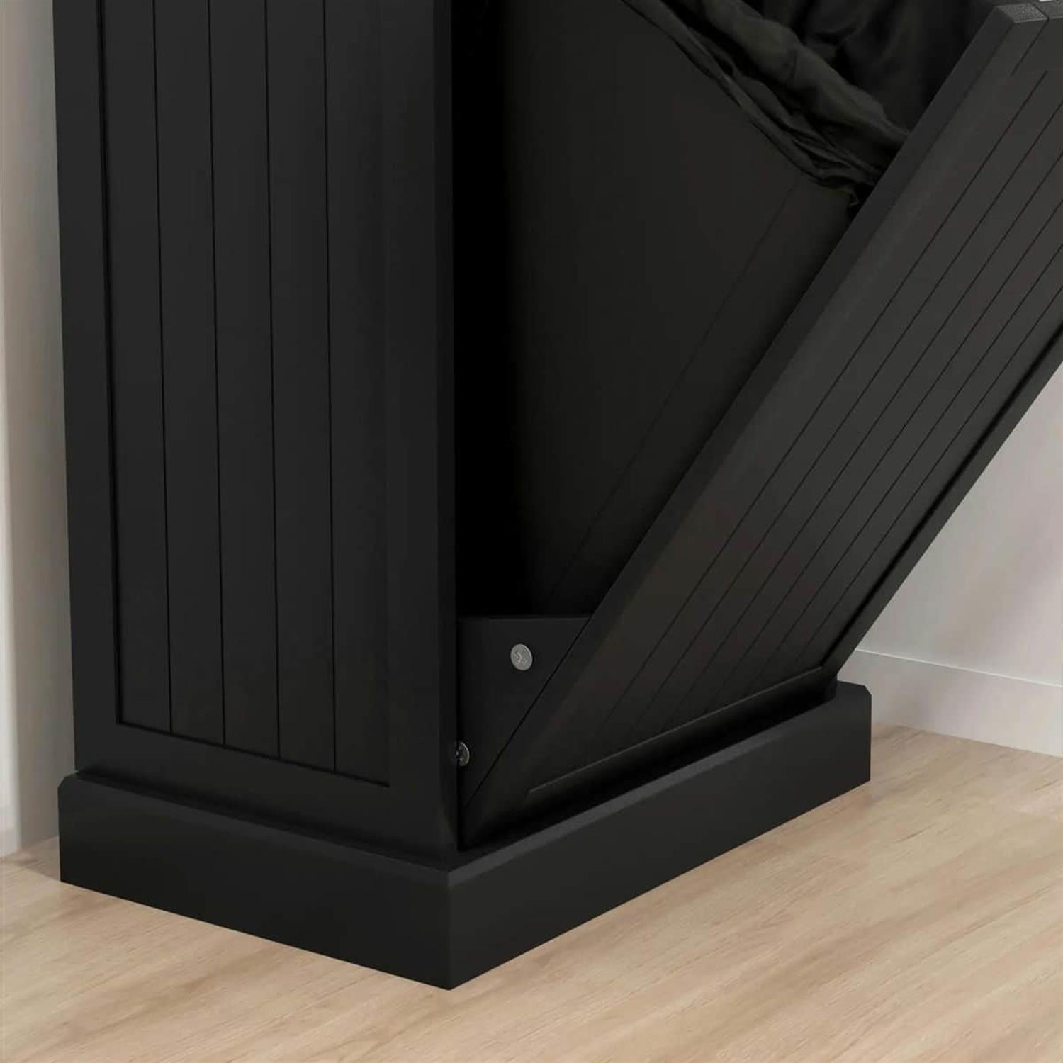 Demi Bonn 35" Kitchen Tilt-Out Trash Bin Cabinet Standalone Recycling Bin Holder with Drawer for Modern Kitchen, Black