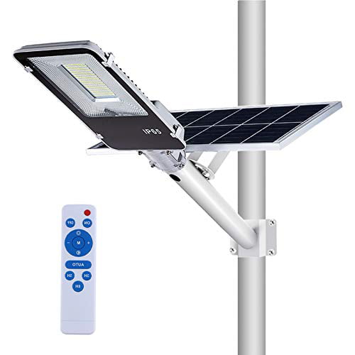 Driveway 100W Solar Street Flood Lights，APONUO Outdoor Street Light 5000 Lumens Solar Powered Flood Lamp with Remote Control High Brightness Dusk to Dawn for Yard St Swimming Pool Basketball Court