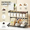 thumbnail image 5 of Coffee Bar Organizer with K Cup Holder, 2-Tier Metal Countertop Station for Pods, Syrups, Mugs, Coffee Condiments & Accessories,No-Assembly Required, Black, 5 of 7