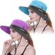 thumbnail image 1 of 2 piezas de sombrero de sol plegable con cola de caballo y protección UV para mujer, ala ancha, para pesca y senderismo, 1 of 7