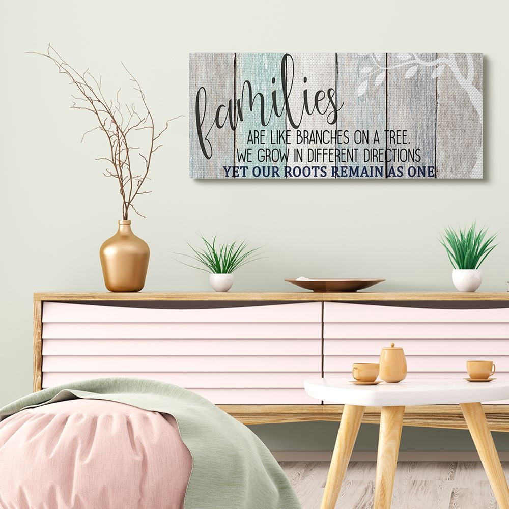 Stupell Industries Inspirational Families are Branches Nature Farmhouse Quote Canvas Wall Art Design by Kim Allen, 17" x 40"
