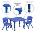 thumbnail image 6 of Flash Furniture 24'' Square Blue Plastic Height Adjustable Activity Table Set with 2 Chairs, 6 of 10