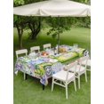 thumbnail image 3 of Outdoor Tablecloth with Umbrella Hole and Zipper, Blue Purple Floral Rectangle Table Cloth 60x120 Inch Waterproof Tablecloth, Spring Hydrangea Flower Truck Green Plaid Picnic Table Cover for Patio, 3 of 7