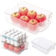 thumbnail image 2 of Armario de cocina de plástico, contenedores de almacenamiento de alimentos para refrigerador o congelador con asas, organizador de frutas, 2 of 5