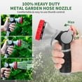 thumbnail image 4 of Hose Nozzle,Heavy Duty Metal Garden Hose Nozzles - 10 Spray Patterns Leak-Proof Hose Sprayer Nozzle with Thumb Control, High Pressure Water Hose Nozzle for Watering Plants, Car and Pet, 4 of 7