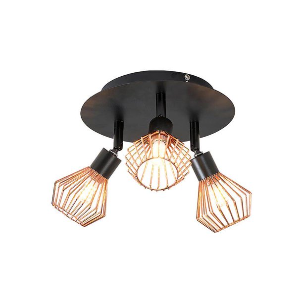 Moyic Lámpara de techo LED Foco de techo retro industrial Jaulas de metal ajustables 3 bombillas G9 Iluminación y accesorios Blanco frío