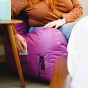Big Joe Dorm Bean Bag Chair with Drink Holder and Pocket for Teens and Kids, Radiant Orchid, Durable Easy-Clean Polyester Nylon Blend, 3 foot Gaming and Reading Nook Seat, Refillable