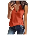 thumbnail image 2 of Conairie V Neck T Shirts For Womens Solid Loose Sleeveless Vest Tops Lightweight Soft Summer Spring Tee Outfits Orange S, 2 of 7