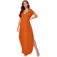 thumbnail image 2 of Women's V Neck Side Pockets Split Hem Beach Long Maxi Dress, 2 of 5