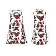 thumbnail image 7 of Logiee Rose Flowers Print Summer Dresses for Women,Beach Sleeveless Flowy Pocket Tshirt Tank Sundresses,Women's Sleeveless Dress, 7 of 7